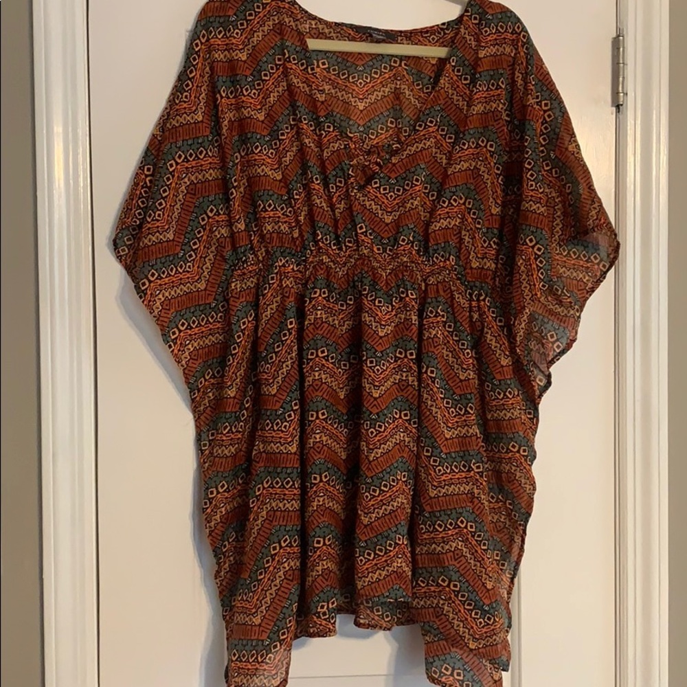 Tribal Elastic Waist Swim Cover Up Size Large